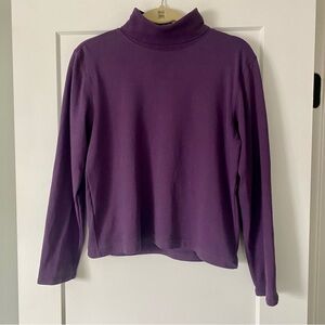 NWOT Vintage Laura Ashley 100% Cotton Rich Purple turtleneck Top